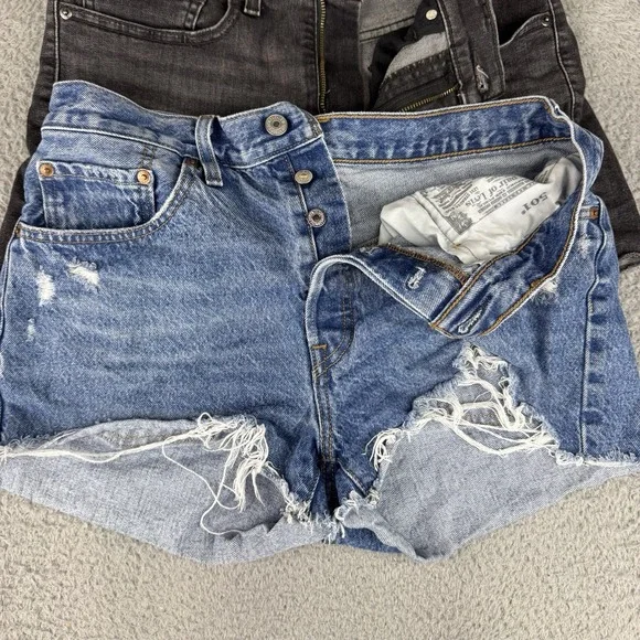 Levis 501 Women's Cut Off Denim Shorts Size 30 Lot Of 3 Bundle - Picture 3 of 11